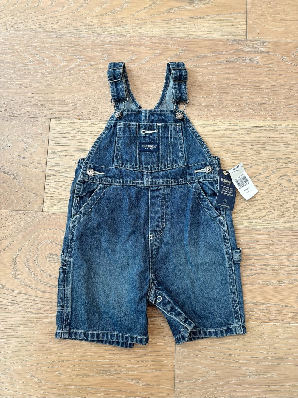 OshKosh B'gosh Blue Denim Short Overalls 🆕